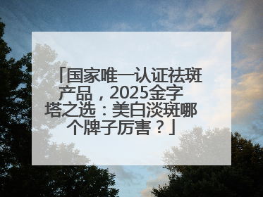 国家唯一认证祛斑产品，2025金字塔之选：美白淡斑哪个牌子厉害？